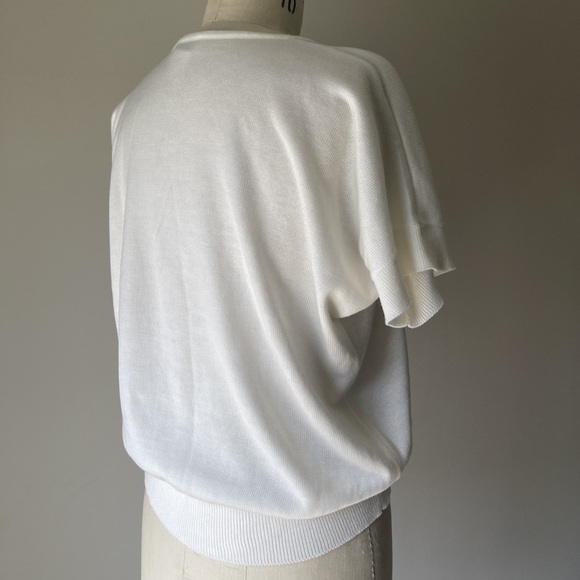 80’s floral embroidery knit top / large - Picture 8 of 10